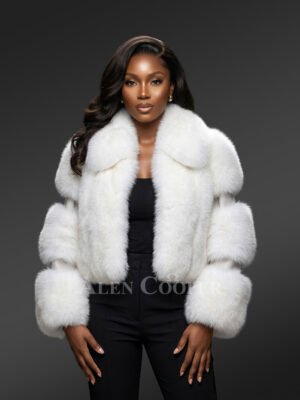 Fox Fur Womens Crop Coat