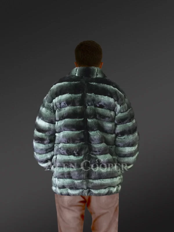 Mens Bomber in Rex Rabbit Fur Sections to Elevate the Style - Image 2