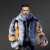 Mink Coat for Mens with Fox Fur Accents