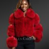 Womens Crop Coat in Fox Furs