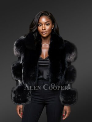 Womens Fox Fur Crop Coat