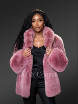 Womens Fox Fur Long Coat