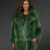 Womens Long Coat in Fox Fur
