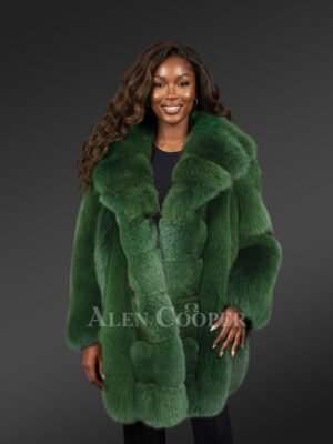 Womens Long Coat in Fox Fur