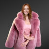 Womens Fox Fur Long Coat
