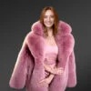 Womens Fox Fur Long Coat