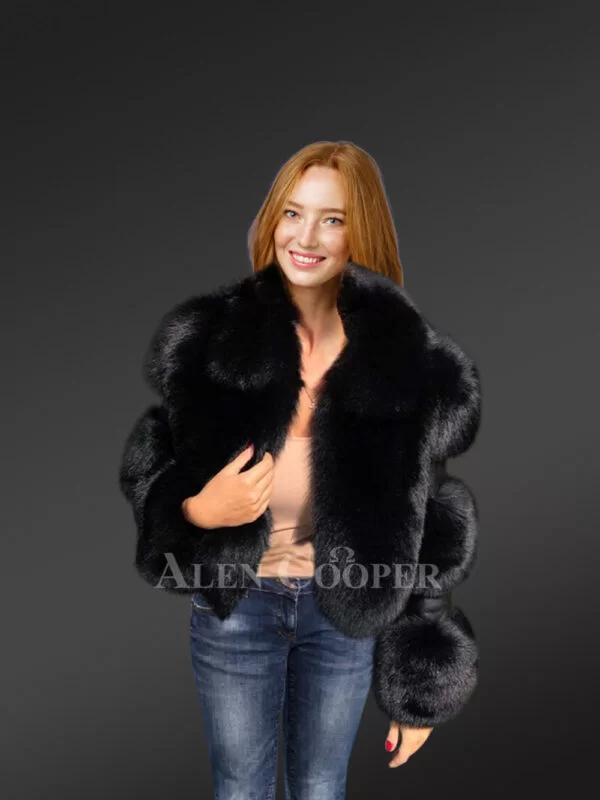 Women’s crop length Fox Fur Coat