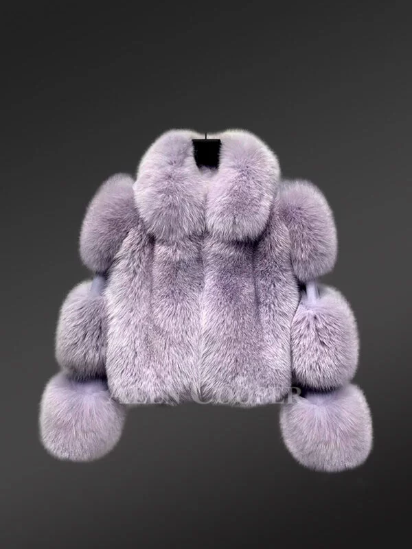 Womens Crop Coat In Fox Fur For A Trendy Look And Comfort - Image 3