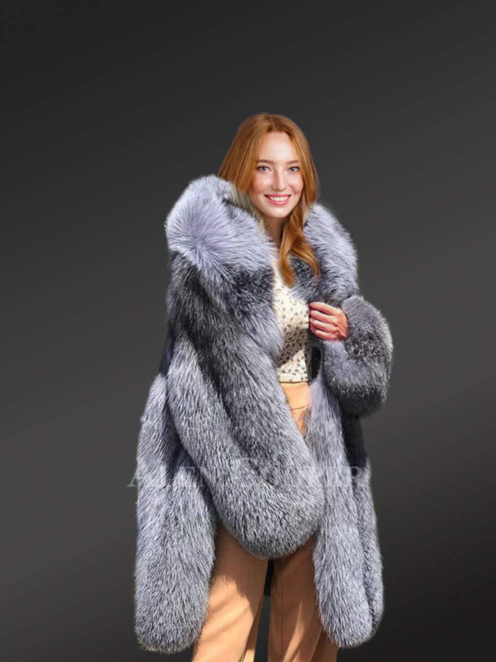 Alen Cooper Luxury White Fox Fur Full Coat for Women Is A Perfect Winter Collection