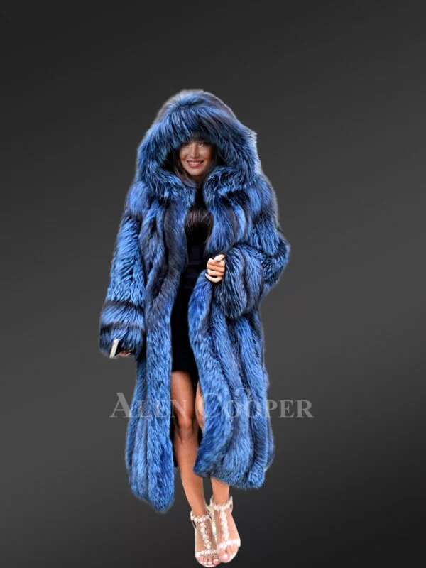 Raccoon Fur Long Overcoat for Women