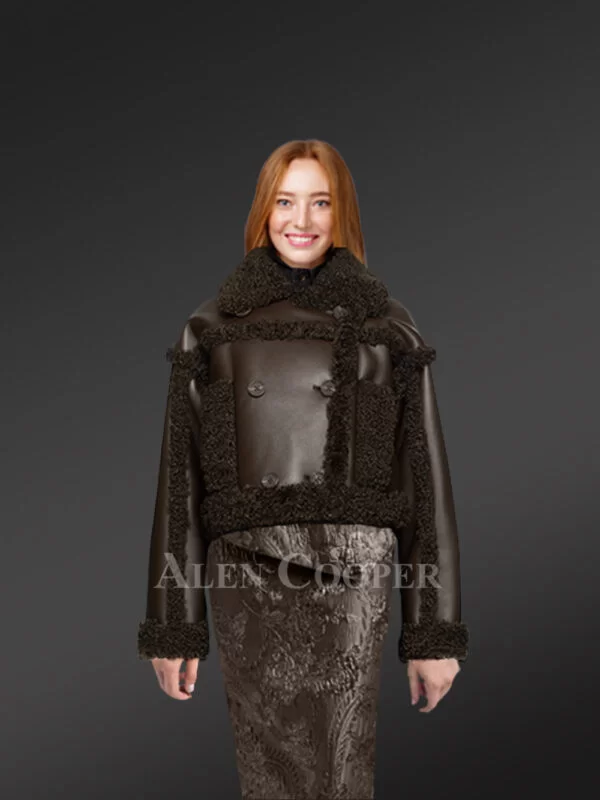 Shearling Crop Coat for Womens for a Sophisticated Look