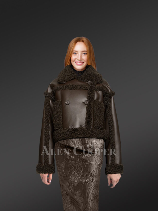 Shearling Crop Coat for Womens for a Sophisticated Look