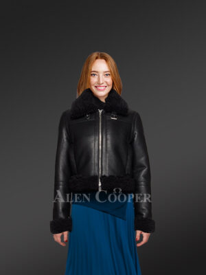 Crop Coat in Shearling for Womens with Absolute Comfort
