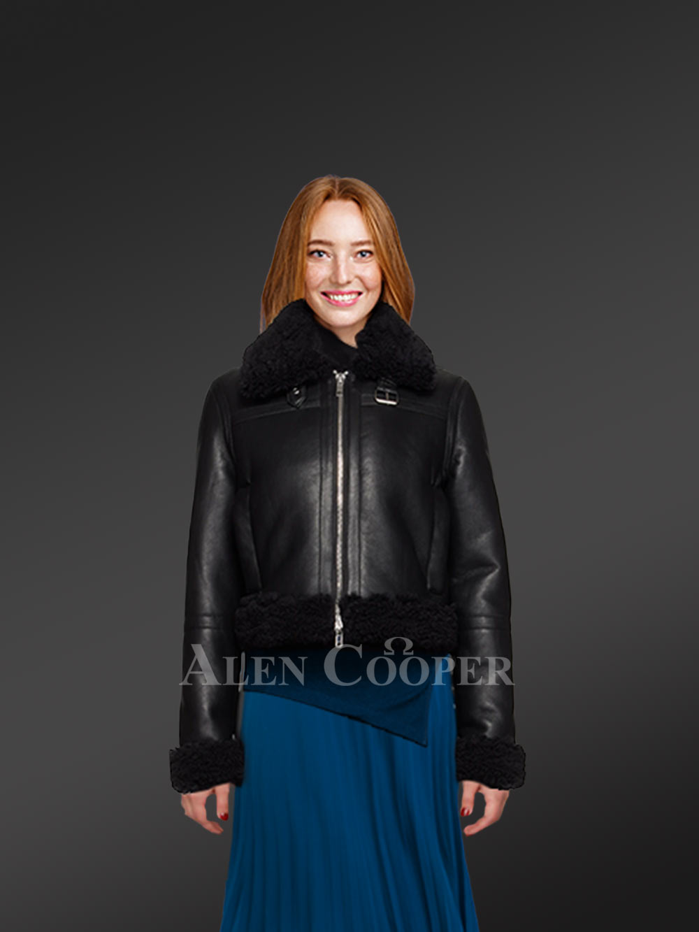 Crop Coat in Shearling for Womens with Absolute Comfort
