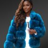 6 Rows Real Fox Fur Coat