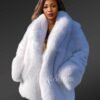 Dressy Dyed Fox Fur Coat