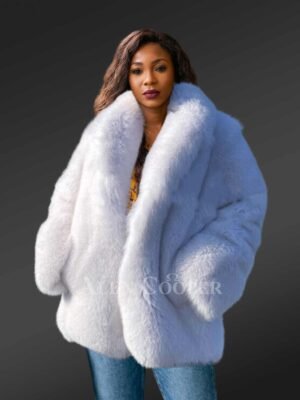 Dressy Dyed Fox Fur Coat