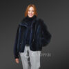 Full Skin Turtle Neck Mink Bomber for Women