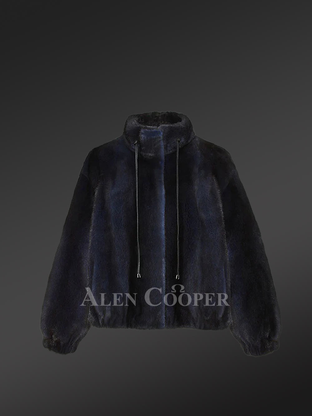 Blue Mink Bomber with Turtleneck Collar – Exceptional Warmth & Great Looks - Image 5