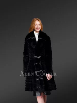 Horizontal Layered Rabbit Coat