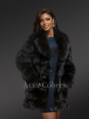 Long Coat in Fox Fur For Women