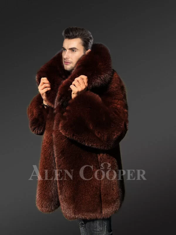 Mens Fox Fur Coat for a Sophisticated Look - Image 2