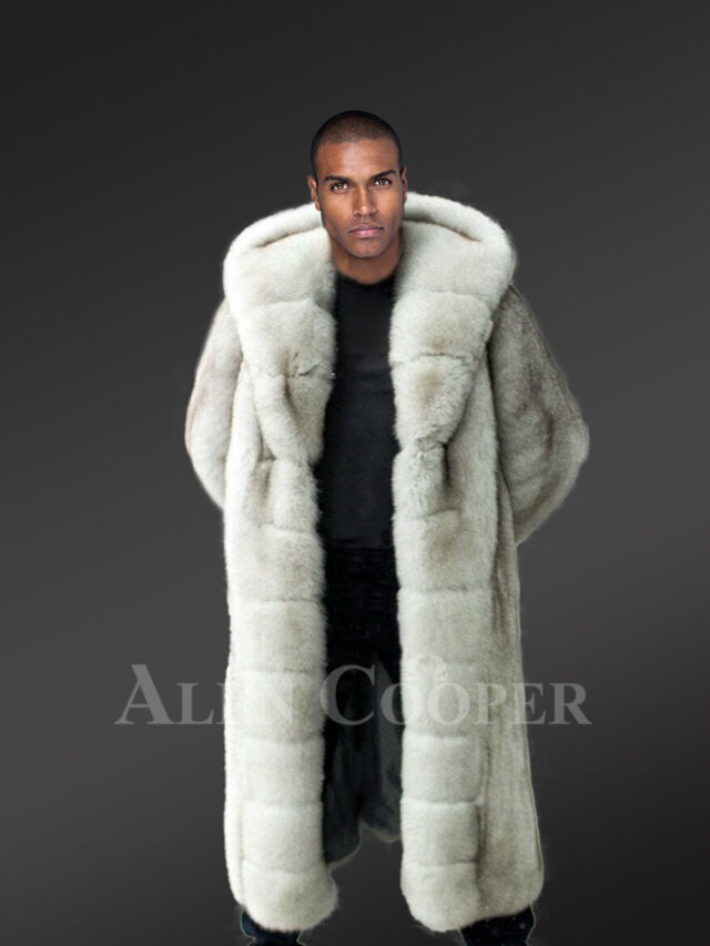 Fox Fur Long Coat in White Exudes an Classy Charm