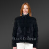 Turtle Neck Mink Coat for Womens