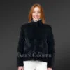 Turtle Neck Mink Coat for Womens