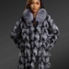Turtleneck Fox Fur Coat