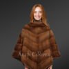 V Shape Mink Poncho