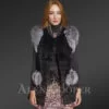 Women’s Rabbit Vest with Fox Accents