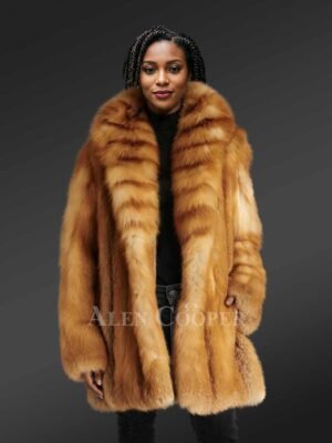 Womens Red Fox Fur Coat