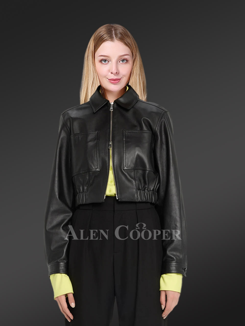 Leather Crop Jacket with Astonishing Features for a Smart Stylish Look