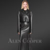 Women’s Crop Leather Jacket with Leather Skirt