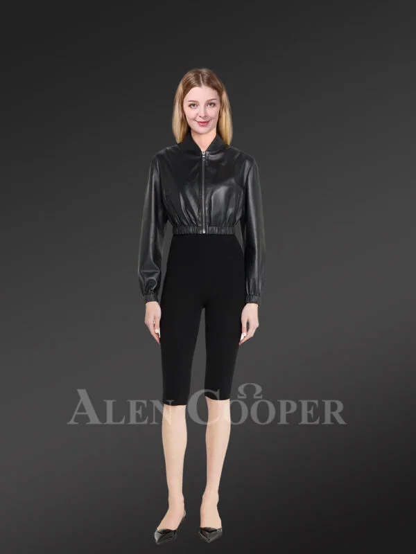 Womens Crop Bomber Jacket to Flaunt a Stylish Persona - Image 2