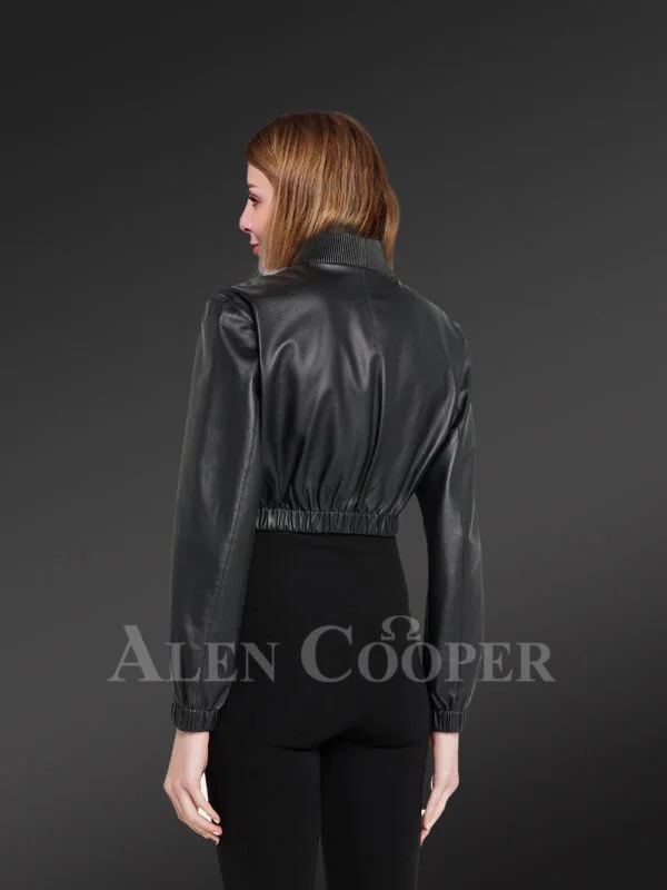 Womens Crop Bomber Jacket to Flaunt a Stylish Persona - Image 4