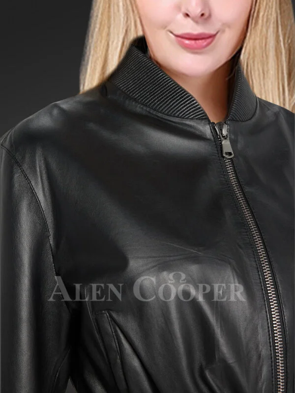 Womens Crop Bomber Jacket to Flaunt a Stylish Persona - Image 3