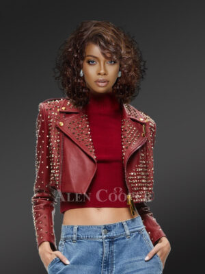 Crop Studded Jacket to Shine Everywhere