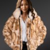 Golden Fox Fur Womens Bomber