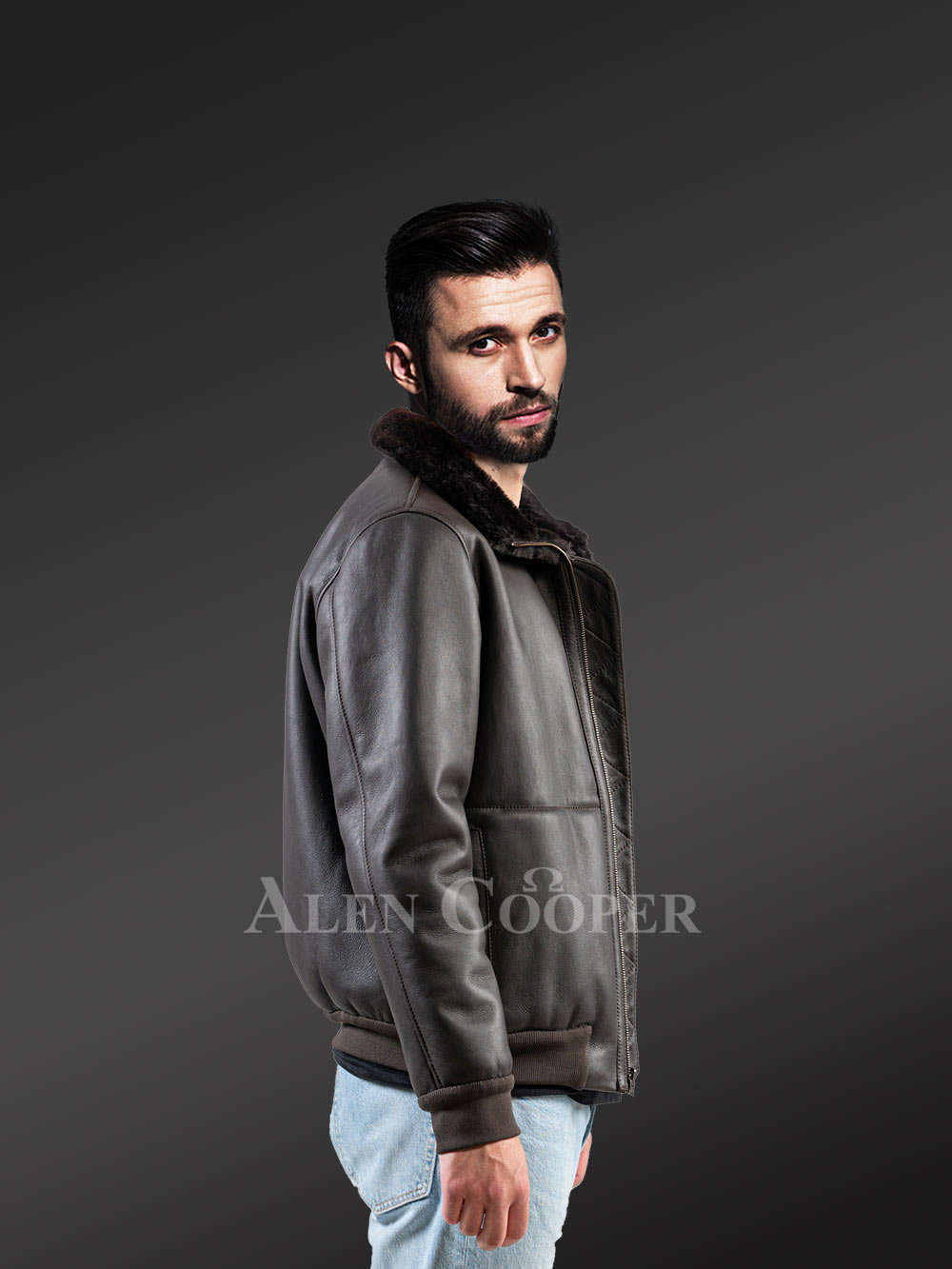 Mens Shearling Reversible Jacket with Outstanding Features on Both Sides - Image 8