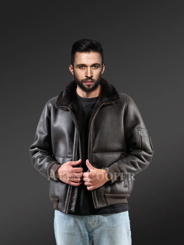 Men shearling Classic Bomber views