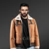 Men’s Classic Sheepskin Bomber in Tan