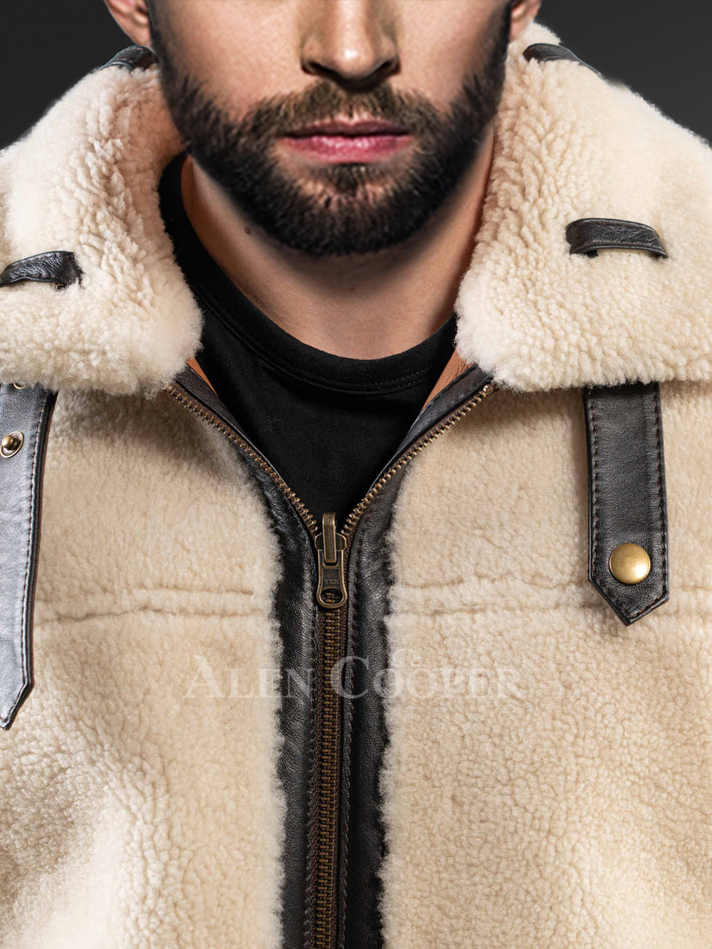 Sheepskin Reversible Jacket in Tan to Stay Warm, Comfortable & Stylish - Image 8