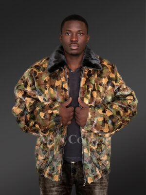 Mens Mink Fur Camo Jacket to Look Hip and Happening
