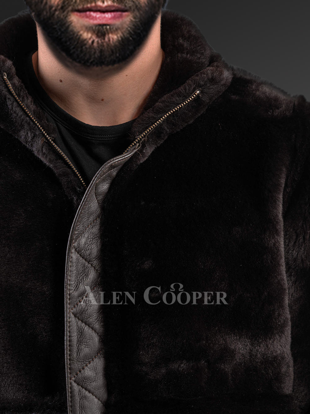 Mens Shearling Reversible Jacket with Outstanding Features on Both Sides - Image 10