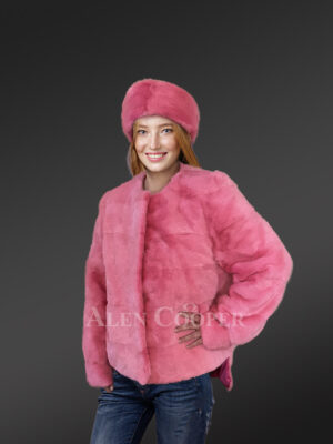 Mink Coat with Matching Mink Headband