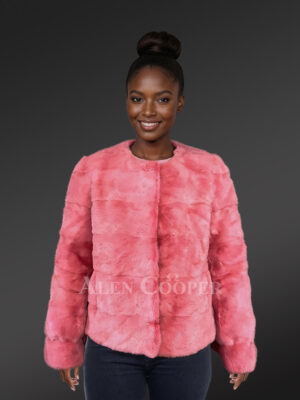 Mink Fur Coat with Headband for a Ravishing Look