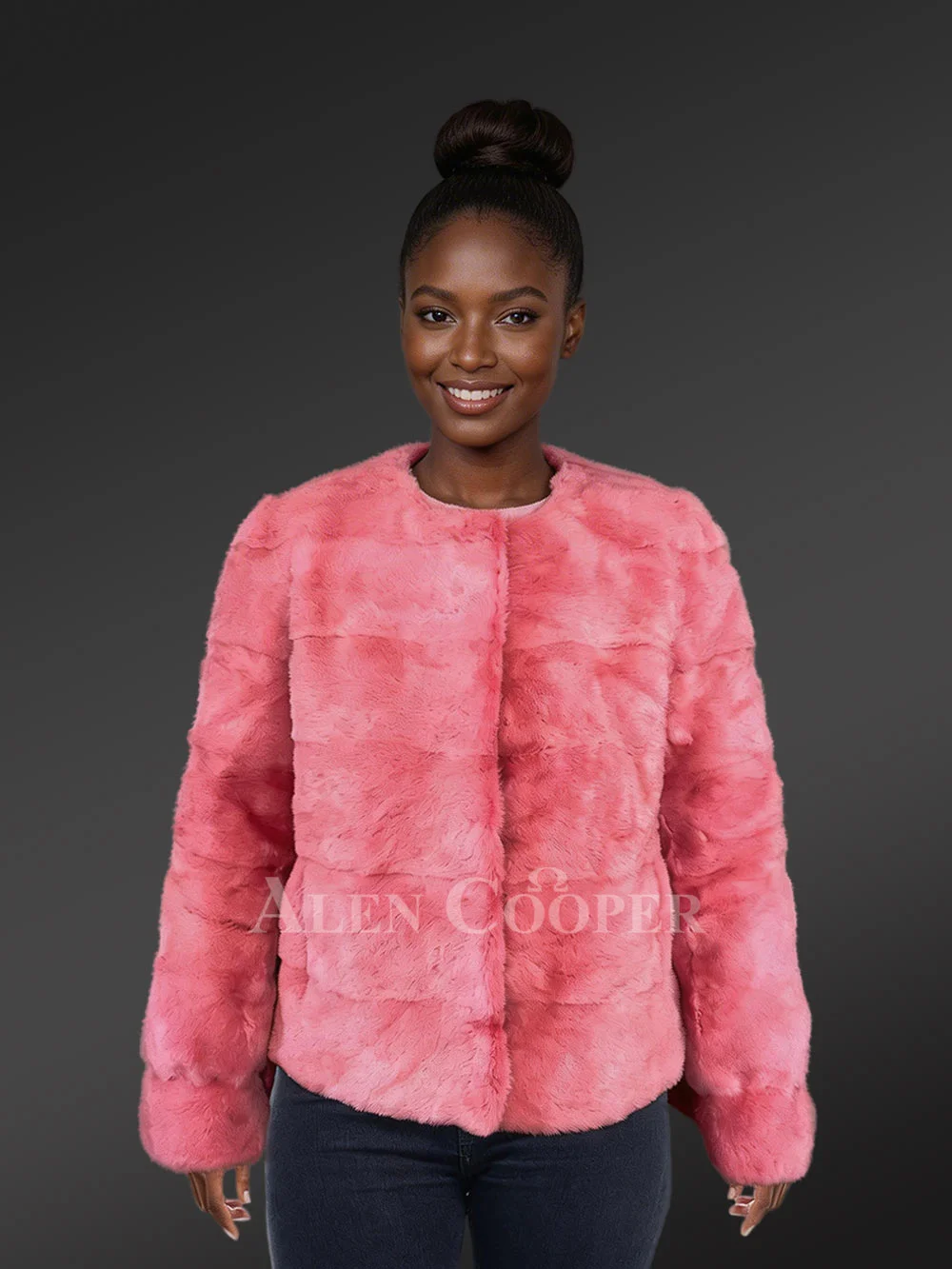 Mink Fur Coat with Headband for a Ravishing Look
