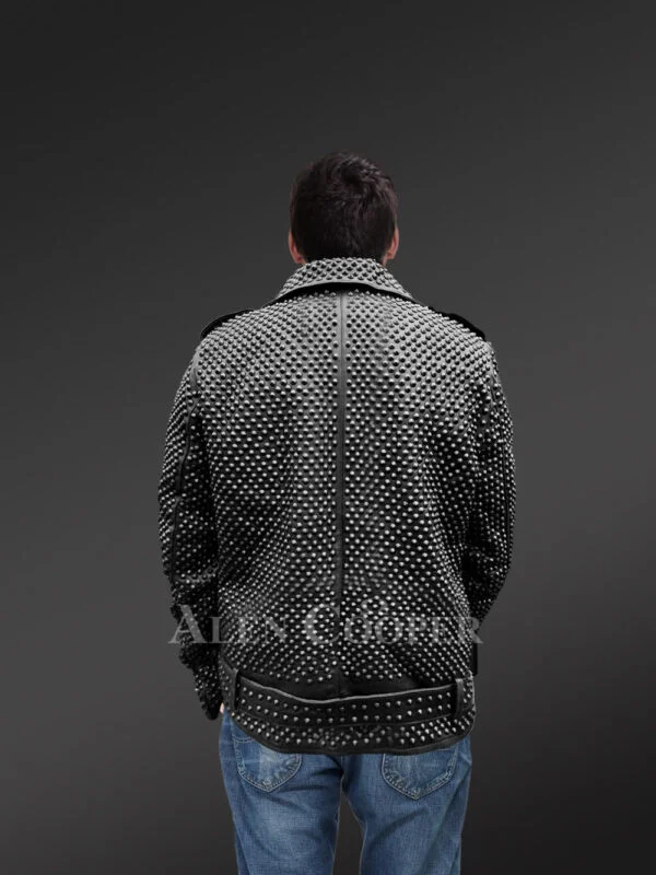 Mens studded leather jacket with trendy looks & top-notch features - Image 4